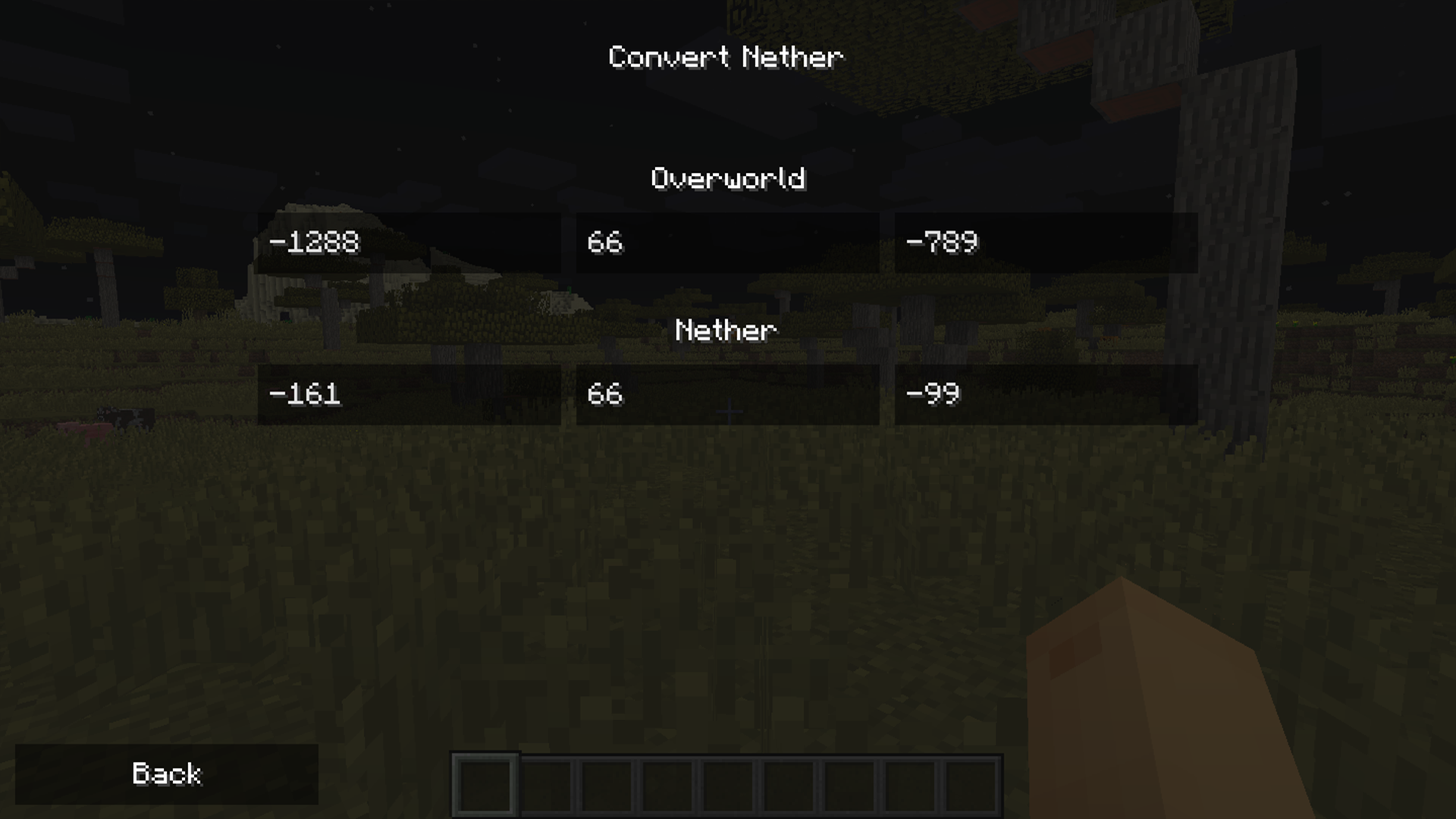 minecraft nether coords converter