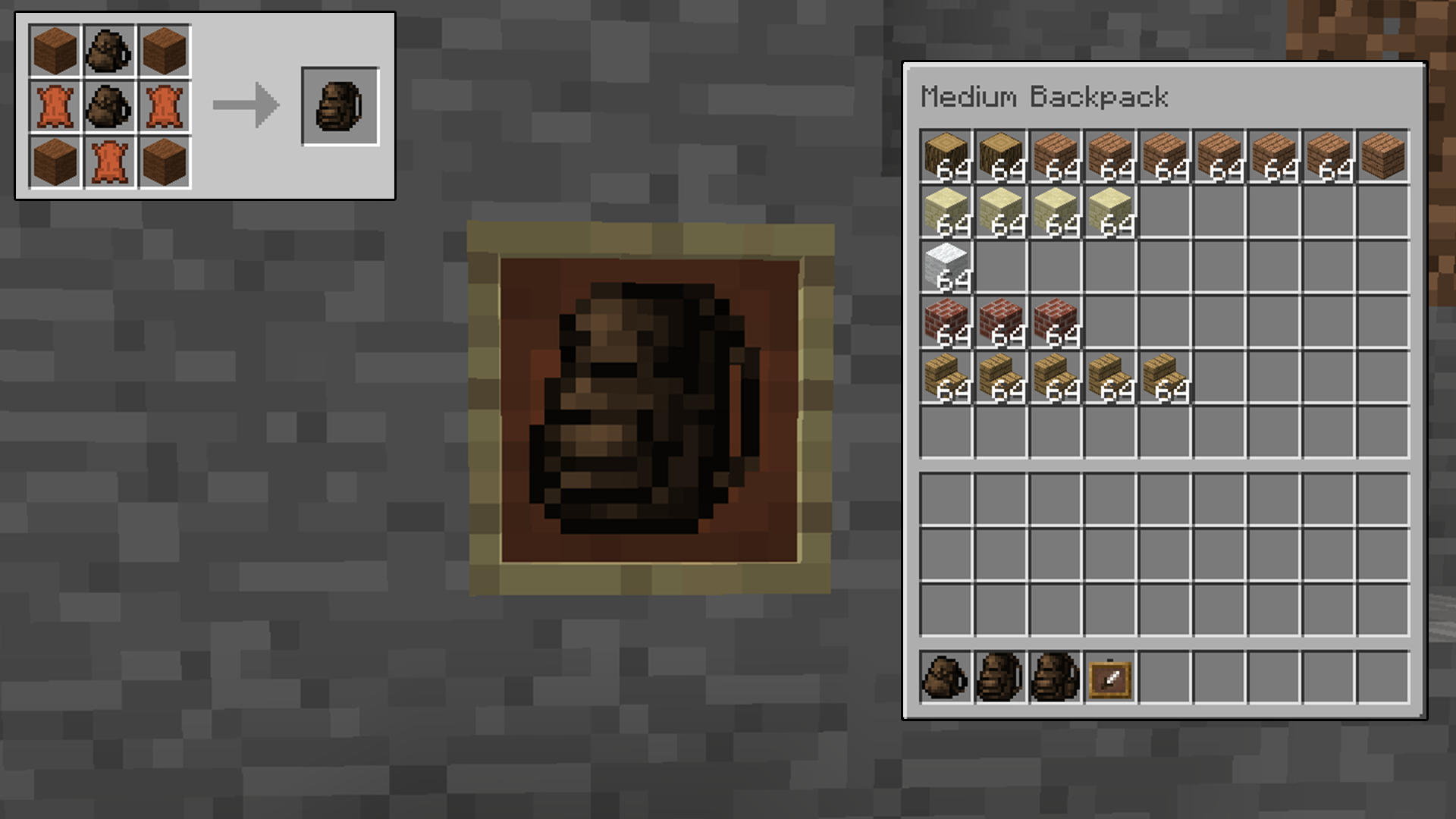 minecraft 1.12.2 backpacks mod in off hand
