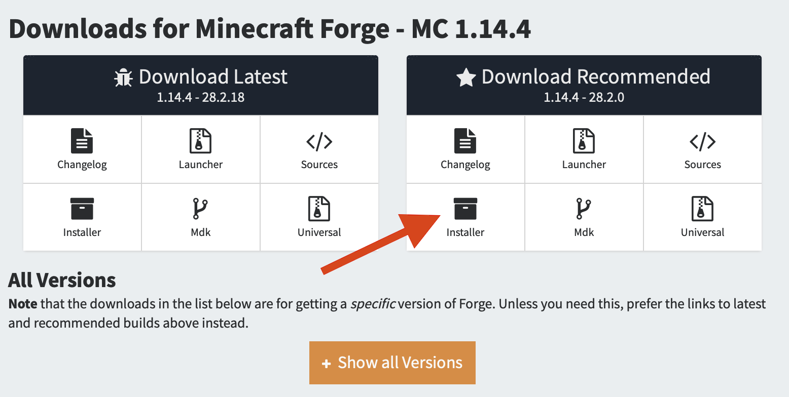 minecraft installing old forge with universal